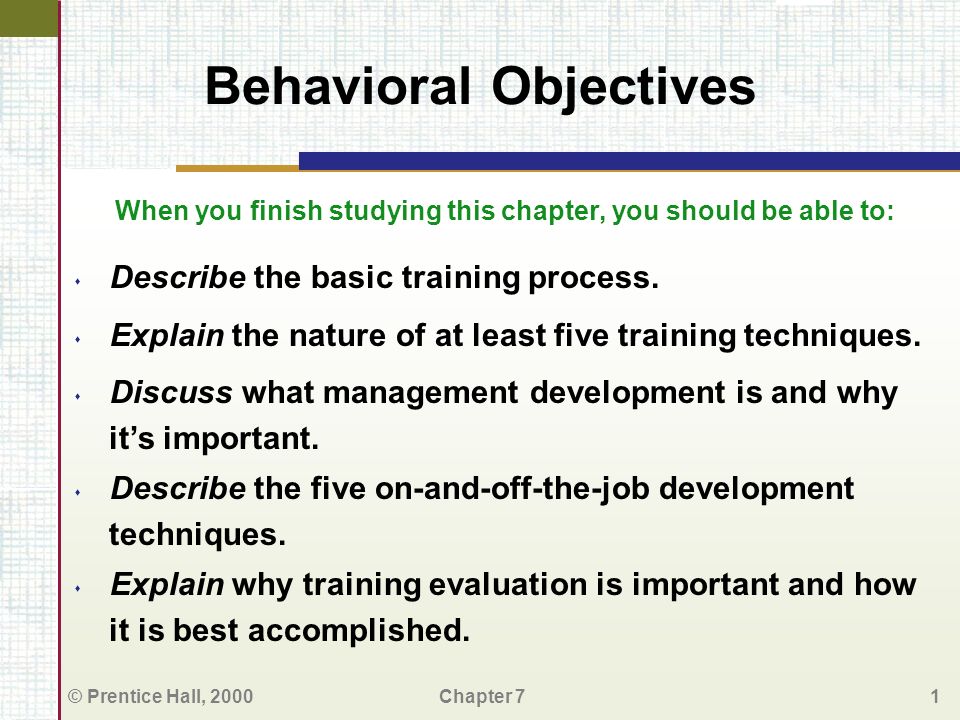 Evaluating Training Effectiveness
